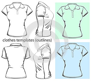 Women's polo-shirt design template