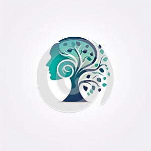 Women\'s Profile Logo With Tree Of Life Illustration