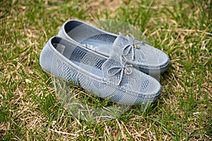 Women's rag patterned flat soled summer shoes