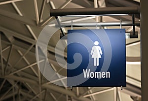 Women's Restroom Ladies Lavatory Sign Marker Public Building photo