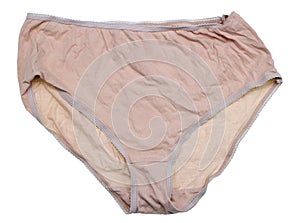 Women`s rustic cotton washed panties corporeal peach color photo