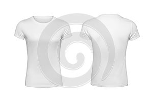 Women`s shirt design templates back and front view isolated on white