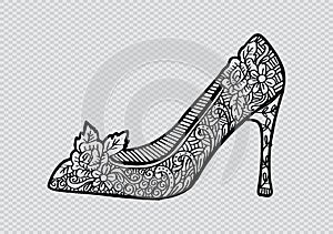 Women`s Shoes With Decorative Ornament.