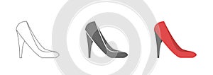 Women`s shoes with high heels