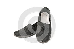 Women\'s shoes with white insoles and black soles isolated on a white background