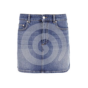 Women`s short blue denim skirt