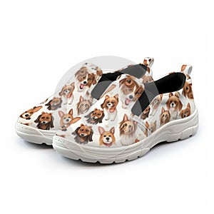 Women\'s Slip On Shoes With Photorealistic Dog Renderings