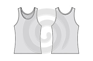 Women`s tank top template illustration / gray