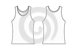 Women`s tank top template illustration / white