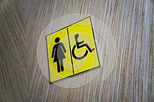 Women`s toilet for the disabled sign
