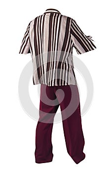 Women`s trousers with a blouse isolated on white background