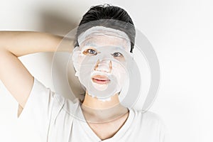 Women with scary beauty face masking