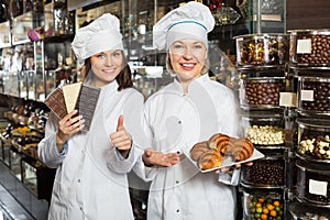 Women selling fine chocolates