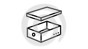 women shoes box line icon animation