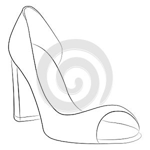 Women shoes countour drawing