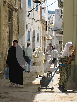 Women shopping at the Souk. Bizerte. Tunisia