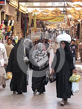 Women shopping at the Souk. Egypt