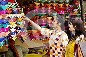 Women shopping for souvenirs at Surajkund Mela photo