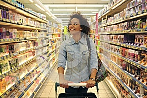 Women,Shopping, Supermarket, Shopping Cart, Retail, Grocery Prod