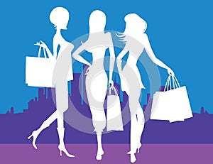 Women Shopping in Town