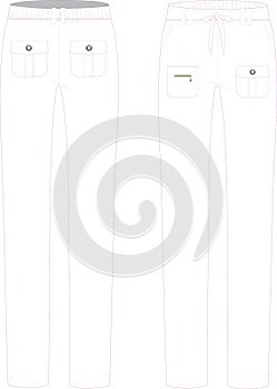 Women Slim Fit 6 Pocket Pant vector templates