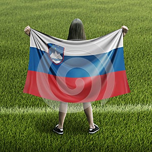Women and Sloven flag