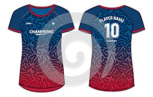 Women Sports Jersey t-shirt design concept Illustration, Abstract Swirl pattern t shirt for girls and Ladies Volleyball jersey,