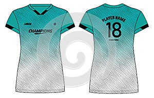 Women Sports Jersey t-shirt design concept Illustration suitable for girls and Ladies for Volleyball jersey, Football, badminton,