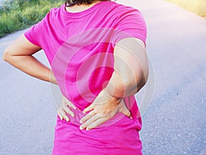 Women suffering from chronic back pain