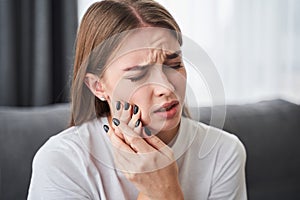 Women suffering from toothache