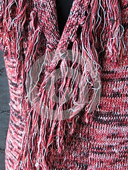 Women sweater - cardigan with fringe