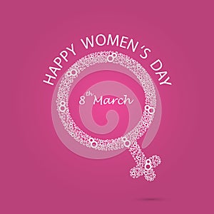 Women symbol and eight logo design. International women`s day ic