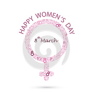 Women symbol and eight logo design. International women`s day ic