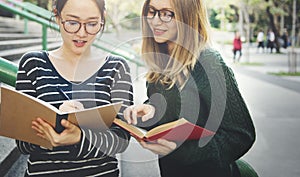 Women Talking Friendship Studying Brainstorming Concept