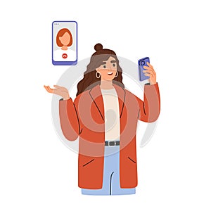 Women talking on video call using mobile apps