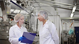 Women technologists at ice cream factory