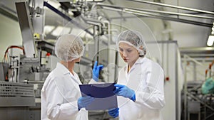 Women technologists at ice cream factory