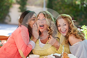 Women telling gossip and secrets