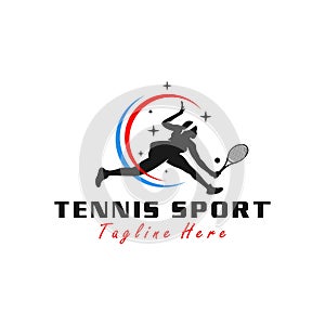 women tennis sport vector illustration logo