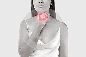 Women thyroid gland control. photo