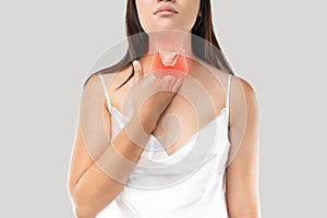 Women thyroid gland control. photo
