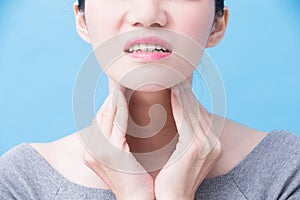 Women with thyroid gland problem photo