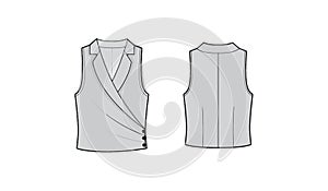 Women top blouse flat sketch illustration.Women tops vector template