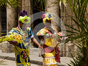 Women in Traditional Costume in Havana, Cuba