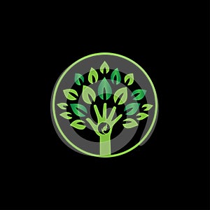 women tree icon, Tree with Body Women Logo Design