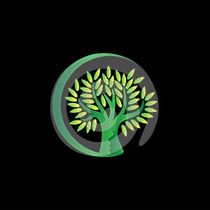 women tree icon, Tree with Body Women Logo Design