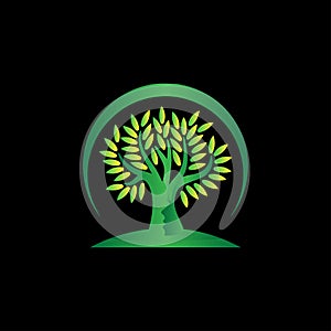 women tree icon, Tree with Body Women Logo Design