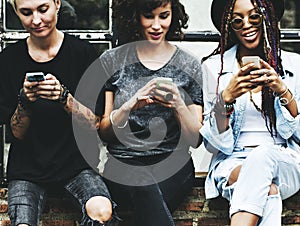 Women Use Mobile Phone Together