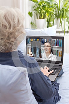 Women video call doctor x-ray