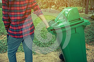 Women volunteer help garbage collection charity.